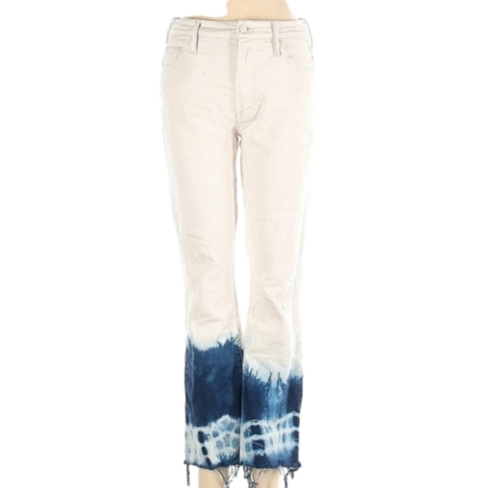Mother Superior The Insider Ankle Fray Tie Dye Ankle Denim Jeans